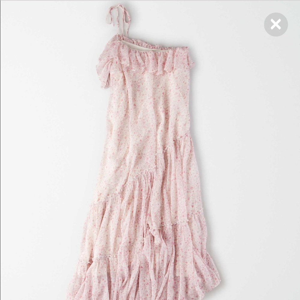 American Eagle one shoulder tiered maxi dress